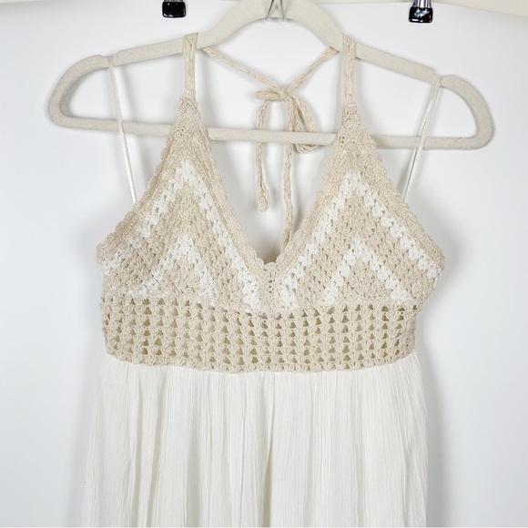 Zara Crochet White Halter Maxi Dress - Picture 5 of 12